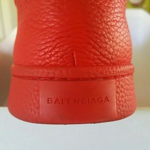 Balenciaga Men's Leather Sneaker Red